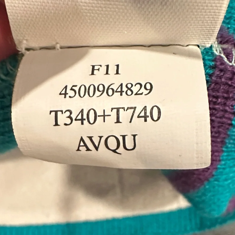 The North Face Kids Striped Beanie - Teal and Purple